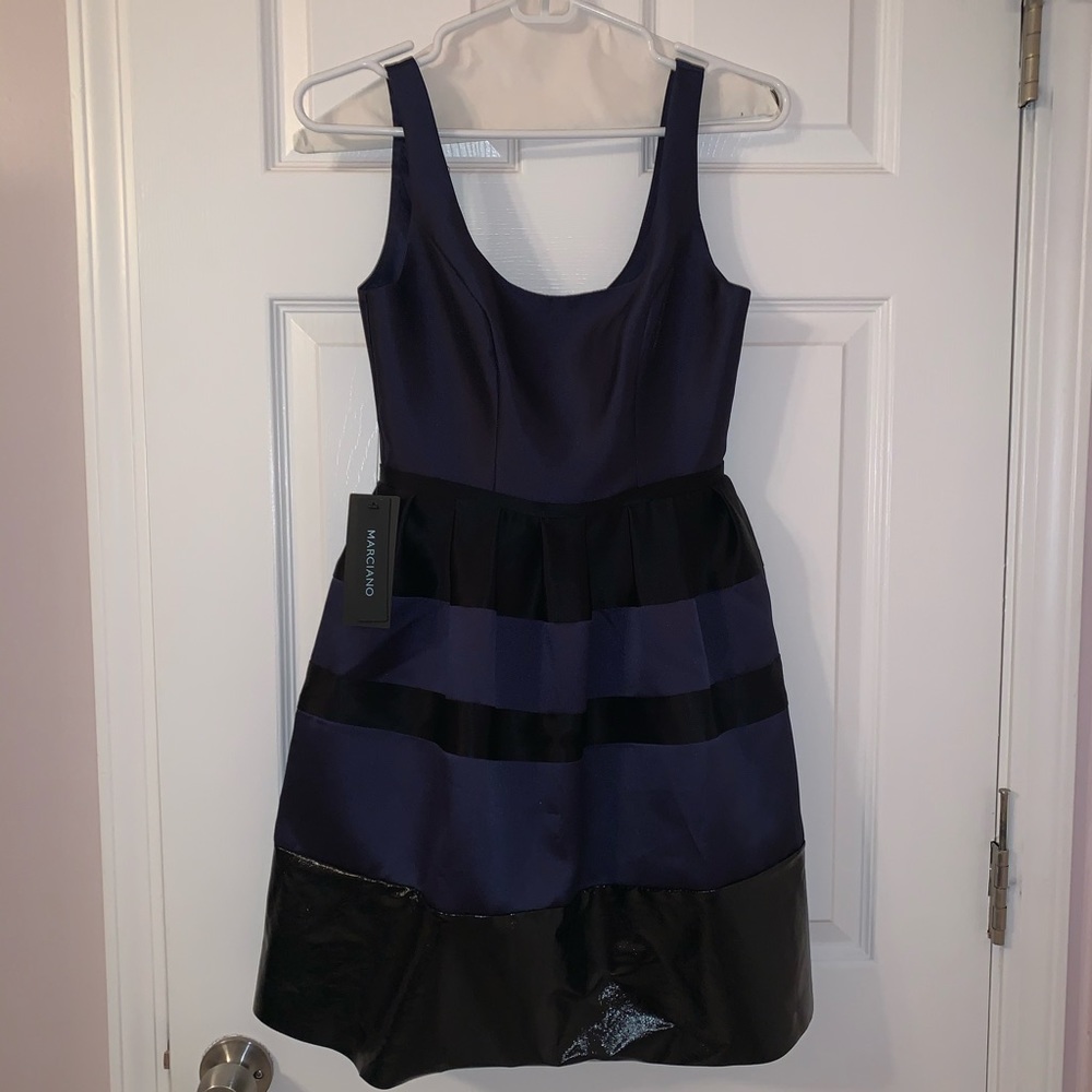 Navy and Black Marciano dress. SZ 0. NWT